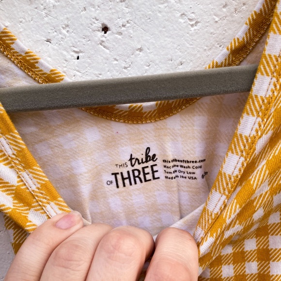 This Tribe of Three Baby Girl Gingham Onesie - Picture 3 of 3